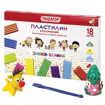 пластилин ПИФАГОР Эники-беники 18цв 270г стек
