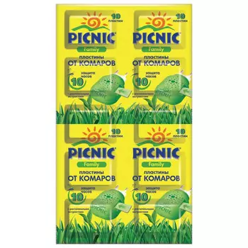 пластины PICNIC Family от комаров 10шт
