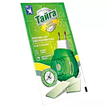 пластины ТАЙГА от комаров 10шт