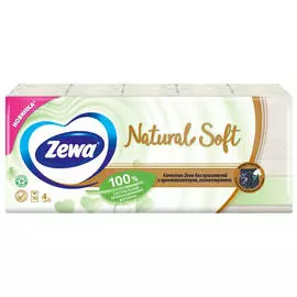 платки носовые ZEWA Soft Natural 4-слойные 9шт/10уп.