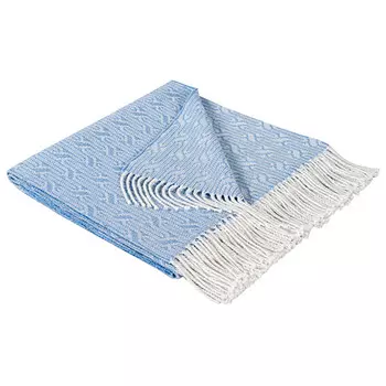 плед DAILY BY T 140х200см хлопок 70% голубой, арт.1015.00102