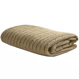 плед Tiffanys secret вязаный 140х180см шерсть 30% Медовый Латте коричневый, арт.26040117834