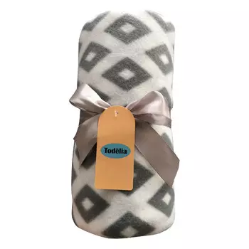 плед TODELIA 140х180см белый, арт.EDPP01diamonds