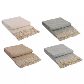 плед VLADI Рогожка 140х200см шерсть 60% в ассортименте, арт.Рогожка 140Х200