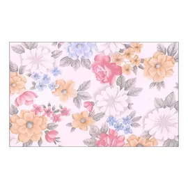 пленка самокл.Deluxe 45 см х 2м декоратив.цветы на белом, арт.4036