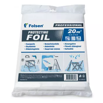 пленка защитная FOLSEN 18 мкм 4x5м высокопрочная, арт.0945018