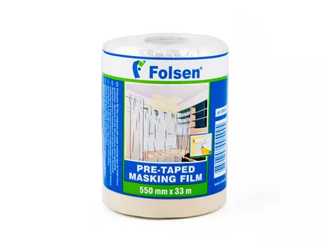 пленка защитная FOLSEN с клеящей лентой 10мкм 0,55х33м, арт.099055033