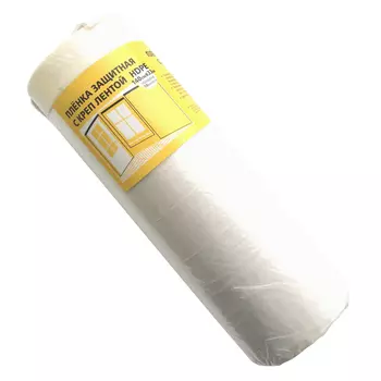 пленка защитная ЛАЗУРНЫЙ БЕРЕГ HDPE с креп-лентой 10мкм 1,4х33м, арт.ЛБ140смх33м