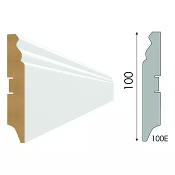 плинтус МДФ STELLA 100E 2000x100x16мм белый под покраску