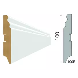 плинтус МДФ STELLA 100E 2000x100x16мм белый под покраску