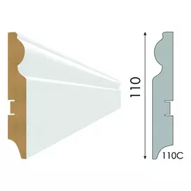 плинтус МДФ STELLA 110C 2000х110х16мм белый под покраску