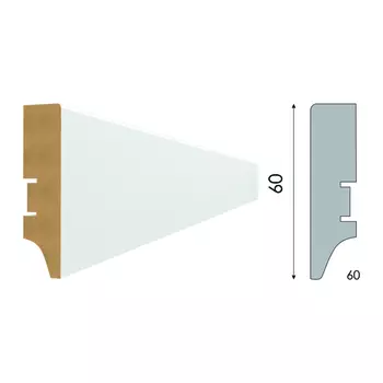 плинтус МДФ STELLA 60 2000х60х16мм белый под покраску