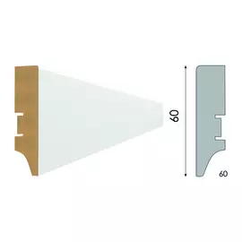 плинтус МДФ STELLA 60 2000х60х16мм белый под покраску