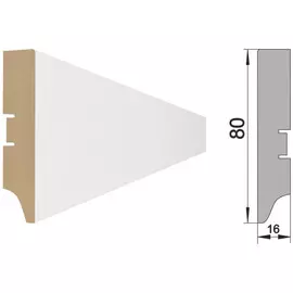 плинтус МДФ STELLA 80А 2000х80х16мм белый под покраску