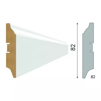 плинтус МДФ STELLA 82 2000х82х16мм белый под покраску
