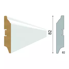 плинтус МДФ STELLA 82 2000х82х16мм белый под покраску
