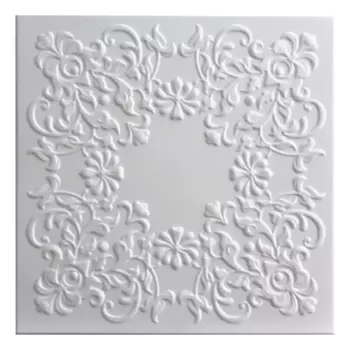 плита потолочная СОЛИД экструдированная 50х50см 2 кв.м. 8шт белая, арт.С2069