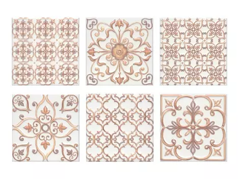 плитка настенная 20х20 СУРРЕЙ орнамент, бежевый