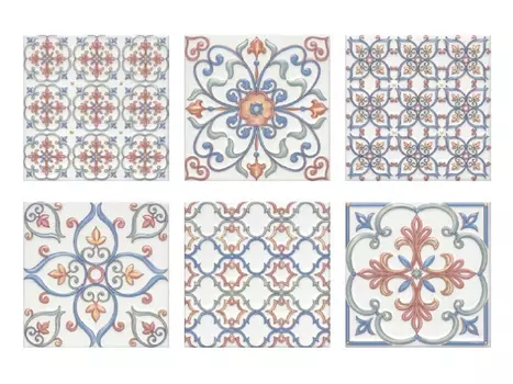 плитка настенная 20х20 СУРРЕЙ орнамент, цветной