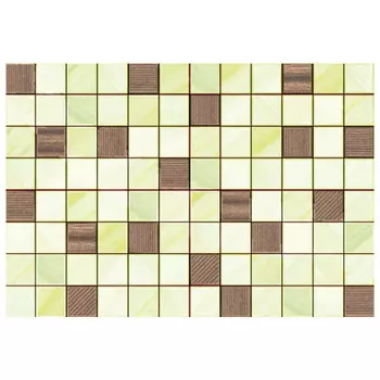 плитка настенная 27,5х40 Лаура мозаика коричнево-зелёная