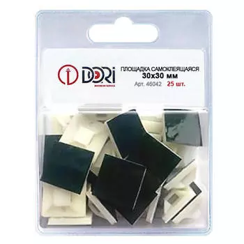 площадка для крепления стяжек DORI самоклеящаяся 30х30мм 25шт белая