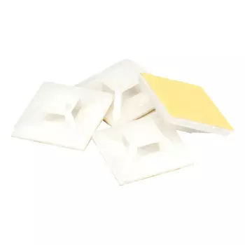 площадка под хомуты самоклеящаяся 20х20х3,6мм 100шт белый