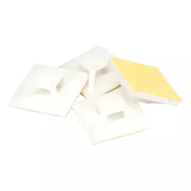 площадка под хомуты самоклеящаяся, 30х30х9,0 мм, 100 шт, белый