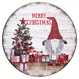 поднос LEFARD Рождественская сказка Гномик 33см круглый пластик