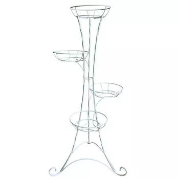 подставка для цветов Классик на 4 горшка белая