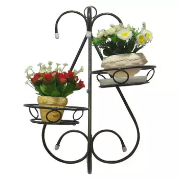 подставка для цветов Лебедь на 2 горшка металл в асс-те