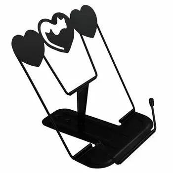 подставка для книг Коты и сердечки 17,5x18x15 см фиксация страниц металл чёрный