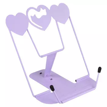 подставка для книг Коты и сердечки 17,5x18x15 см фиксация страниц металл лиловый