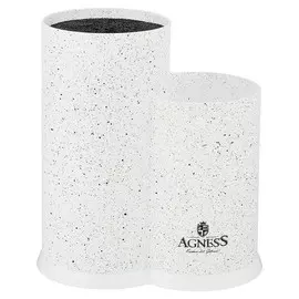 подставка для ножей AGNESS 20х12х22см универсальная пластик белый