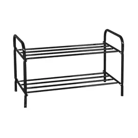 подставка для обуви 2 полки 650х300х450мм черная металл
