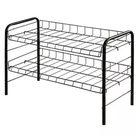 подставка для обуви 2 полки 660х300х435мм черная металл