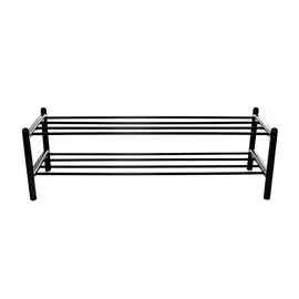 подставка для обуви 2 полки 900х300х280мм черная металл