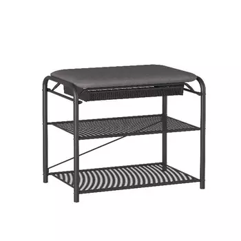 подставка для обуви Гранада 13В_НБК с сиденьем и ящиком 450x300x500мм черная