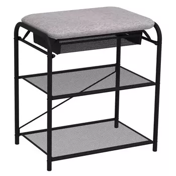 подставка для обуви Гранада 13В с сиденьем и ящиком 450x300x500мм черная
