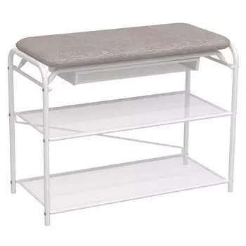подставка для обуви Гранада 23В с сиденьем и ящиком 650x300x500мм белая
