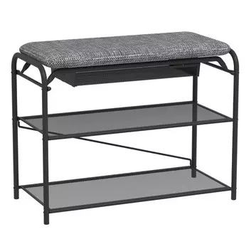 подставка для обуви Гранада 23В с сиденьем и ящиком 650x300x500мм графит