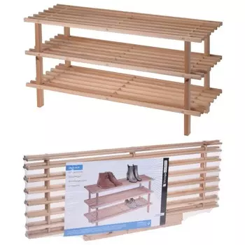 подставка для обуви KOOPMAN 4 полки 784060030 770X260X400мм натуральный дерево