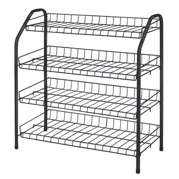 подставка для обуви разборная 4 полки ЭТ1 660х280х700мм металл черная