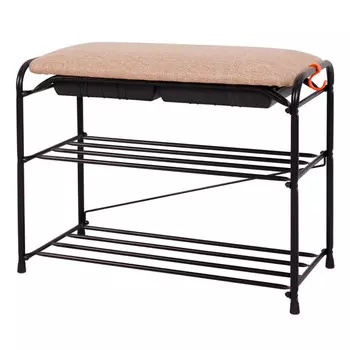 подставка для обуви Уют 23 с сиденьем и ящиком 650х300х480мм черная