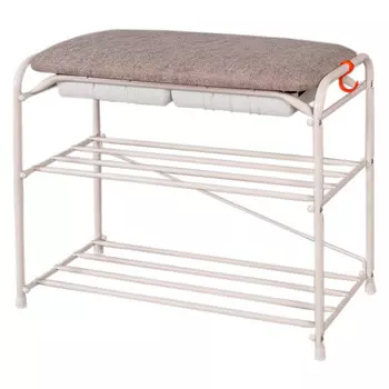 подставка для обуви Уют 23 с сиденьем и ящиком 650х300х480мм белая