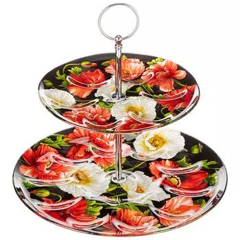 подставка для яиц LEFARD Маки 16шт 18/25х23см стекло