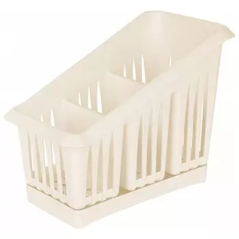 подставка для столовых приборов PLAST TEAM Лилия 20х12х16см пластик ваниль