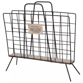 подставка для журналов KOOPMAN 420x120x375мм черный металл/МДФ