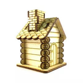 подставка для зубочисток Домик с трубой фанера