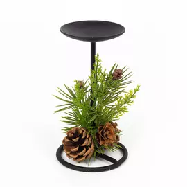 подсвечник 1 свеча Хвойный 12x12x19см