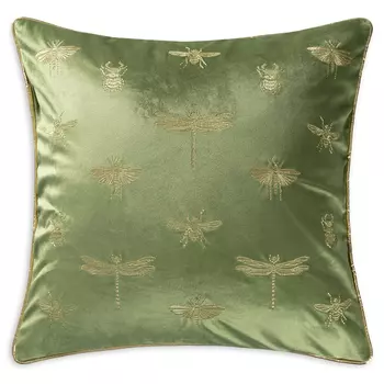 подушка декоративная ESTIA Инсетти 45х45см бархатная зеленая арт.1003.00133